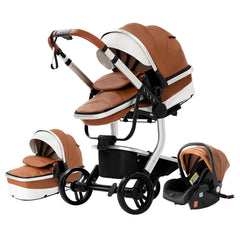 3 in 1 Kombikinderwagen 3 in 1 Reisesysteme Kinderwagen Infant Hochlandschaft Liegender Buggy Kinderwagen Neugeborenen Kinderwagen Faltbarer Standardkinderwagen (906 White)