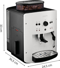 Krups Arabica Picto Kaffeevollautomat, Milchschaumdüse, 2-Tassen-Funktion, Drehregler, Einfache Reinigung, Kaffeemaschine, Schwarz, EA810870