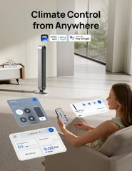Dreo 25dB leiser Smart Turmventilator mit Sprachsteuerung, WiFi Alexa Ventilator, APP Steuerung, 120° Oszillierender Standventilator, 12 Geschwindigkeiten, 4 Modi, 12-Stund-Timer, Pilot Max S