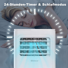 SHINCO Mobile Klimaanlage mit Abluftschlauch, 3-in-1Klimaanlage mit Luftentfeuchter&Ventilator, 7000BTU, 2,05 kW, Mobiles Klimagert mit Schlafmodus, Timer und Montagematerial, Rume bis 54m