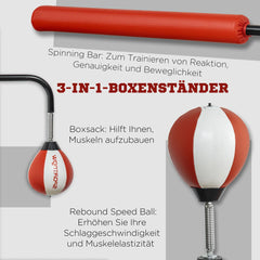 SPORTNOW Standboxsack höhenverstellbar Speedbälle Reflexstange