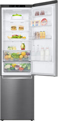 LG GBV22NCCEP Kühl-/Gefrierkombination – Smart Inverter Compressor, Total No Frost, Modern Flat Door Design, Matt Schwarz Metallic, Energieeffizienz A