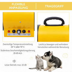 PawHut Hundefön 2800W geräuscharm stufenlos einstellbar