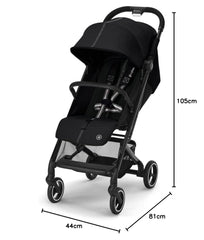 Cybex Gold Kinderwagen Beezy mit One-Pull Harness, Ab Geburt bis ca. 4 Jahre (max. 22 kg), Kompakt und ergonomisch, Almond Beige (Beige mit schwarzem Rahmen)