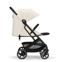 Cybex Gold Kinderwagen Beezy mit One-Pull Harness, Ab Geburt bis ca. 4 Jahre (max. 22 kg), Kompakt und ergonomisch, Almond Beige (Beige mit schwarzem Rahmen)
