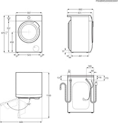 AEG L7WBA60680 Waschtrockner / DualSense - schonende Pflege / 8 kg Waschen / 5 kg Trocknen / D / energiesparend / Mengenautomatik / Nachlegefunktion / ProSteam - Auffrischfunktion / 1600 U/min Weiß