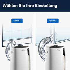 De'Longhi Pinguino PAC EM82, Mobile Klimaanlage für Rume bis zu 80 m, 9.400 BTU, 2,4 kW, 63 dB, Entfeuchtungsfunktion, Energieklasse A, 24h-Timer, Wei