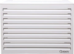 Qventi Abdeckung für Klimaanlage - Anthrazit/Grau - Aluminium - Schutzgitter - Verkleidung - Einfache Montage - Größe S - Außenmaße (LxBxH): 100 x 50 x 75 cm