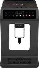 Krups Evidence One Kaffeevollautomat mit Milchschlauch, 12 Getränke, 2-Tassen-Funktion, Farbdisplay, Kaffeemaschine, TÜV-Siegel, Schwarz, EA895N10, Meteor Graphit