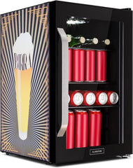 Klarstein Kühlschrank 70L, Kleiner Kühlschrank mit Herausnehmbaren Ablagen, Leiser Mini Kühlschrank mit Glastür & LED, Getränkekühlschrank Klein, Outdoor Geeignet, Biersafe für Flaschen, 0-10°C