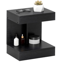 HOMCOM Nachttisch 40x30x46 cm mit Schublade Schwarz