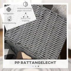 HOMCOM Aufbewahrungskorb 3er-Set handgeflochten mit Deckel