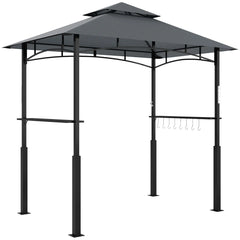 Outsunny Grillpavillon doppelschichtiges Vordach LED-Licht