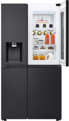 LG GSGV81PYLL Side by Side Kühlschrank, Klasse E, 635 L, Instaview, Kühlschrank mit Gefrierfach, Eis-, Crushed Ice- Wasserspender, Total NoFrost, Smart Inverter Kompressor, Wi-Fi