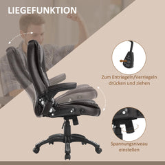 HOMCOM Bürostuhl Chefsessel Massagefunktion Wärmefunktion höhenverstellbar