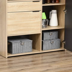 HOMCOM Aufbewahrungskorb 3er-Set handgeflochten mit Deckel