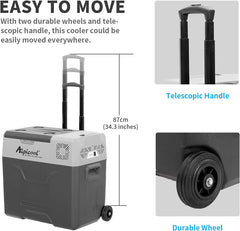 Alpicool CF55 55 Liter Kühlbox 12V tragbarer Mini-Kühlschrank elektrische Gefrierbox klein Gefrierschrank für Auto Camping, LKW, Boot und Steckdose mit USB-Anschluss, -20℃ bis 20℃