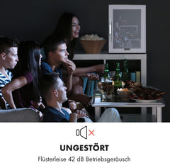 Klarstein Mini Kühlschrank mit Glastür für Zimmer, Getrnkekühlschrank mit Verstellbaren Ablagen, Kleiner 80 Liter, Indoor/Outdoor Kühlschrank Leise