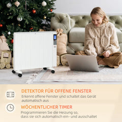 HOMCOM Elektroheizung Konvektor 2 Heizstufen Fernbedienung Weiß