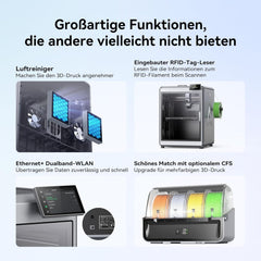 Creality K2 Plus Combo 3D-Drucker, 16-Farben Multimaterial-Druck, 350³mm XXL-Bauraum, Servo-Direktantrieb, Dual-KI-Kameras, Ultra-Leise