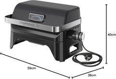 Campingaz Grill Attitude2go, Gasgrill & Elektrogrill, Tischgrill, tragbarer Balkon-, Camping-Grill, mit Deckel, Thermometer und Gusseisen-Grillrost, Betrieb mit Gas oder Elektro