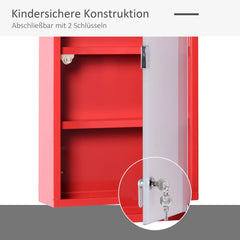 HOMCOM Medizinschrank abschließbar Tip-On Automatik Sicherheitsglas