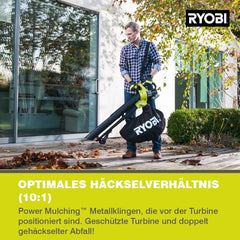 18 V ONE+ Brushless Akku-Laubsauger OBV18 (Luftmenge 6,0 m/min, Luftgeschwindigkeit 200 km/h, Geblsefunktion ohne Akku & Ladegert im Karton)