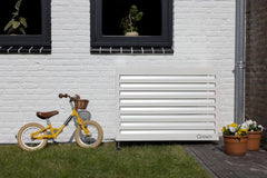 Qventi Abdeckung für Klimaanlage - Anthrazit/Grau - Aluminium - Schutzgitter - Verkleidung - Einfache Montage - Größe S - Außenmaße (LxBxH): 100 x 50 x 75 cm
