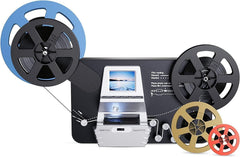 Super 8 Film Scanner, Converts Film in Digitales Video(3, 5, 7 und 9 Super 8/8 mm Film Rollen) MovieMaker/Film Digitizer, Super 8 Digitalisieren, mit 32 GB Speicherkarte und 2,4 LCD