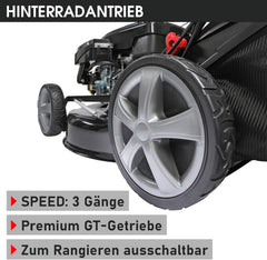 BRAST Benzin Rasenmäher mit Antrieb | 5,2kW(7PS) | Elektrostart | 48cm Schnittbreite | viele Modelle | TÜV | 4 Takt OHV Motor | 30-80mm Schnitthöhe | 60L Fangkorb | Stahlgehäuse | 19224 ESTART Speed