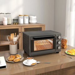 HOMCOM Minibackofen vielseitig kochen präzise Temperaturregelung Edelstahl