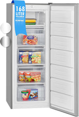 Bomann Gefrierschrank | Tiefkühlschrank | Freezer | Nutzinhalt 168 Liter | wechselbarer Türanschlag | 4 Sterne Gefrierraum | GS 7340 inox