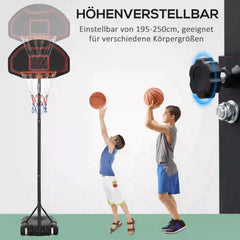 HOMCOM Basketballkorb höhenverstellbar Outdoor mobil mit Rollen