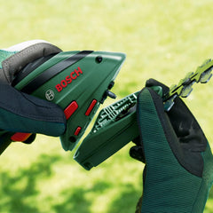 Bosch Akku Grasscheren Set Isio (3,6 Volt, Messerlnge 12 cm, Messerabstand 8 mm, mit XL-Gartenhandschuhen inklusive, in Softcase) – Amazon Edition