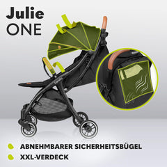 LIONELO Julie One Buggy Kinderwagen bis 22 kg, verstellbare Rückenlehne und Fußstütze, Moskitonetz, Beinwärmer, Getränkehalter und Transporttasche, zusammenklappbar