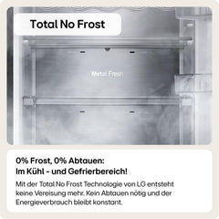 LG GBV22NCCEP Kühl-/Gefrierkombination – Smart Inverter Compressor, Total No Frost, Modern Flat Door Design, Matt Schwarz Metallic, Energieeffizienz A