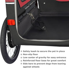 Doggyhut S-Line XL Hundeanhänger & Hundebuggy mit Federung 2 in 1 Hunde Fahrradanhänger Jogger gefedert bis 45 kg