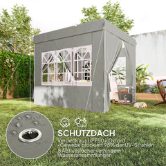 Outsunny Faltpavillon 2,5×2,5 m mit UV-Schutz & Seitenteilen