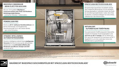 Bauknecht BCIO 3T341 PLET Vollintegrierbarer Geschirrspüler 60 cm /Edelstahl/14 Maßgedecke/10 Standardprogramme und 1 Sensorprogramm/PowerClean/ActiveDry/Besteckschublade/Vollwasserschutz