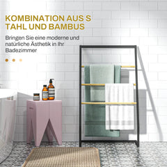 HOMCOM Handtuchständer 4-stufig für effiziente Trocknung Bambus