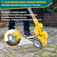 Akku Rasentrimmer mit Akku und Unkrautbürste, Rasentrimmer mit Akku mit 5 Klingentypen, 21 V Bürstenlose Freischneider Akku, mit 2 Akku 4.0Ah für Garden Trimmen (Grau)