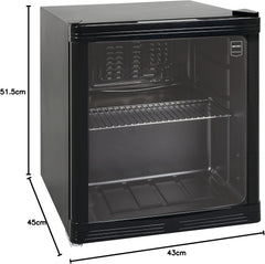 METRO Professional Mini-Kühlschrank GPC1088, 88 L, 1.052 kWh/24h, 3 Edelstahl-Drahtböden, schwarz