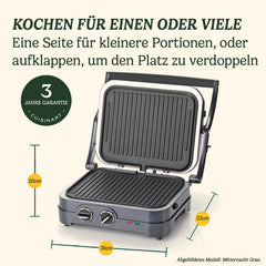 Cuisinart Hot Plate Entertaining Grill & Griddle | XL Elektrischer Plancha Grill, Teppanyaki Grillplatte für zu Hause | Antihaftbeschichtete abnehmbare Platte, 2-Zonen-Temperaturregelung bis zu 260°C