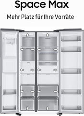 RS6GA8521B1/EG Side-by-Side Kühlschrank, 178 cm, 634 , 225 Gefriervolumen, Space Max Technologie, Premium Black Steel