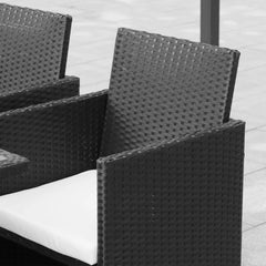 Outsunny Polyrattan Gartenmöbelset 9-tlg. platzsparend wetterfest