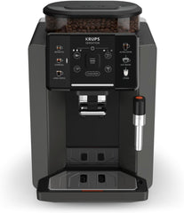 Krups Sensation Kaffeevollautomat, Milchschaumdüse, 5 Getränke, Filterkaffee-Funktion, 2-Tassen-Funktion, Kaffeemaschine, Schwarz, EA910810