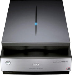 Epson Perfection V850, professioneller Fotoscanner, Scanner zum Digitalisieren von Fotos, Vorlagen, Dias und Negativen, Flachbettscanner mit hoher Auflösung, schwarz/silber
