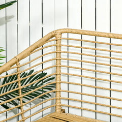 Outsunny Polyrattan Gartensofa-Set 4-tlg. Boho-Stil Glas-Couchtisch