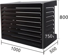 Qventi Abdeckung für Klimaanlage - Anthrazit/Grau - Aluminium - Schutzgitter - Verkleidung - Einfache Montage - Größe S - Außenmaße (LxBxH): 100 x 50 x 75 cm