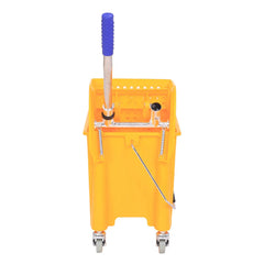 HOMCOM Putzeimer mit Auswringer 2 Fächer mit Rollen